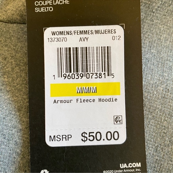 UNDER ARMOUR Gray w/ Purple Logo Hoodie Size Medium NWT!!! - Picture 7 of 9